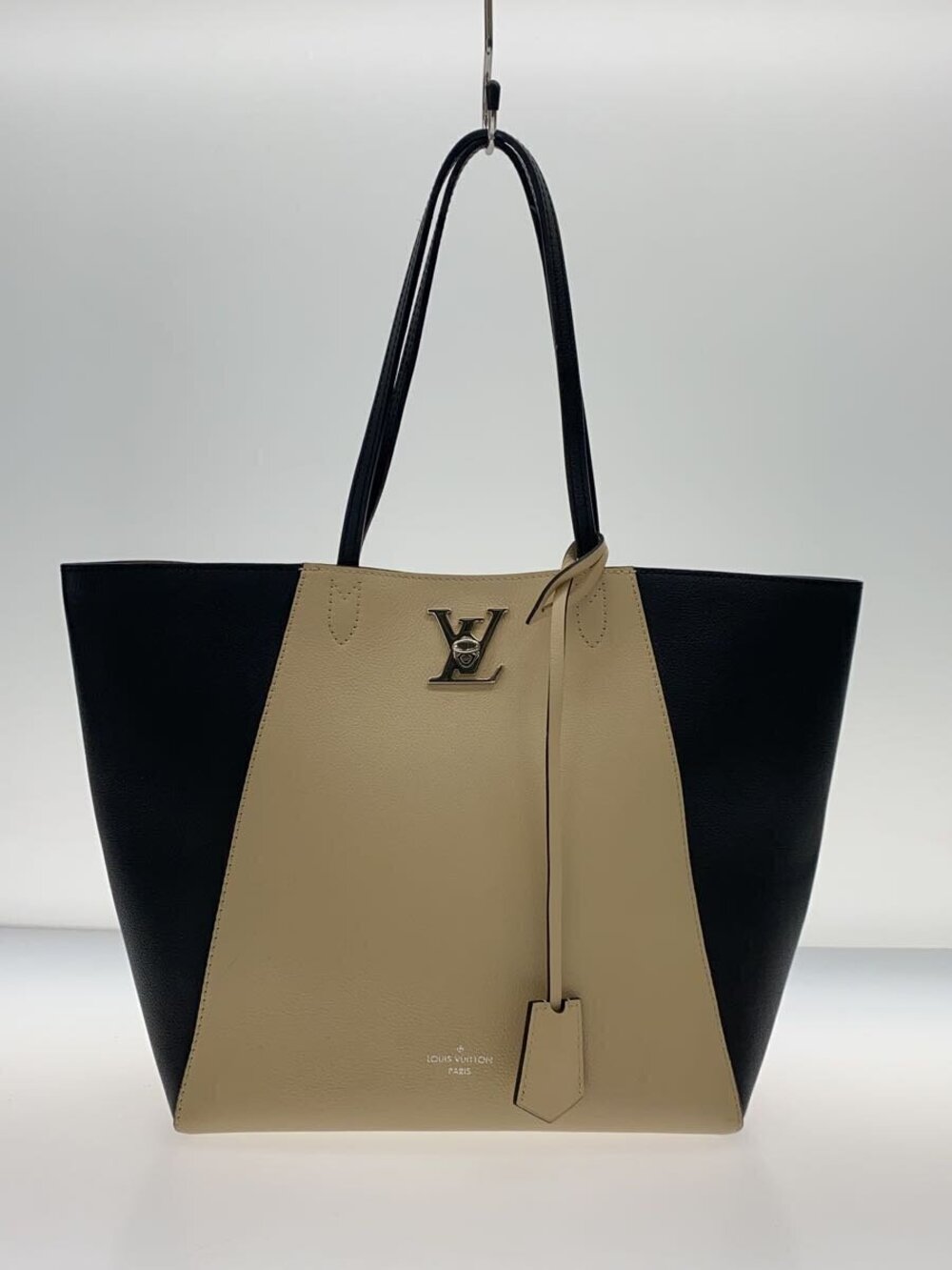 LOUIS VUITTON Lockme Cabas Cowhide Leather Beige Cream